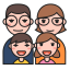 Four - Person Family Avatar Icon, family,four - person,parents