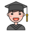 Male Graduate Avatar Icon, cap,gown,male graduate