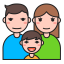 Three - Person Family Avatar Icon, family,three - person,parents