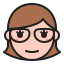 Woman with Glasses Avatar Icon, glasses,hair,woman