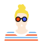 Jane with Colorful Glasses Icon, Jane,colorful glasses,striped shirt