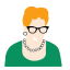Jaqueline with Glasses Icon, Jaqueline,glasses,orange hair