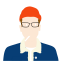 Jean with Red Glasses Icon, Jean,red glasses,suit