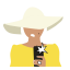 Jenni with Hat Icon, Jenni,white hat,yellow top