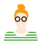 Jeri with Glasses Icon, Jeri,glasses,striped shirt