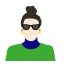 Jocelyn with Mask Icon, Jocelyn,mask,green shirt