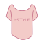 Pink Short - Sleeve with HSTYLE Icon, short - sleeve,HSTYLE,pink