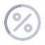 Donut Chart with Percentage (Gray) Icon, donut chart,gray,percentage