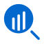 Statistics Magnifying Glass Filled Icon, filled,magnifying glass,statistics