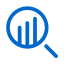 Statistics Magnifying Glass Outline Icon, statistics,magnifying glass,outline