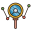 Analysing Icon, analysing,charts,magnifying glass