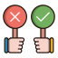 Debate Icon, agree/disagree,debate,thumbs