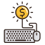 Earn Money Online Icon, earn money,lightbulb,online
