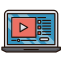Lecture Icon, laptop,lecture,video