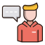Mentee Icon, mentee,speech bubble,person