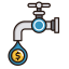 Money Flow 2 Icon, dollar,faucet,money flow