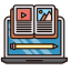Online Material Icon, laptop,material,online