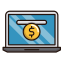 Online Payment Icon, dollar,laptop,online payment