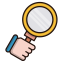Search Icon, hand,magnifying glass,search