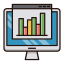 Site Analytics Icon, charts,laptop,site analytics