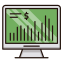Stock Market Icon, graph,laptop,stock market