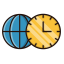 Time Zones Icon, clock,globe,time zones