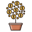 Tree Icon, growth,money tree,pot