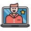 Video Feedback Icon, laptop,star,video feedback