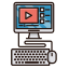 Video Lessons Icon, laptop,lessons,video