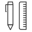Pen and Ruler Icon, pen,ruler,stationery