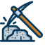 Bitcoin Pickaxe Icon, Pickaxe,Bitcoin,Mining