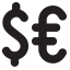 Dollar Euro Icon, dollar,euro,currency