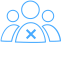 Fraudulent Population Recognition Icon, fraud recognition,people,cross