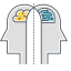 Human vs AI Icon, AI,human,human vs AI