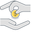 Income Icon, coin,hand,income