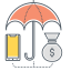 Insurtech Icon, insurtech,phone,umbrella