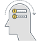 Planning Icon, head,planning,thought bubbles