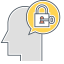 Problem Solving Icon, head,lock,problem solving
