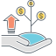 Profit Icon, graph,hand,profit