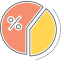 Revenue Icon, percentage,pie chart,revenue