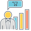 Sales Icon, graph,person,sales