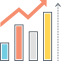 Statistics Icon, bar graph,rising,statistics