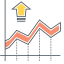 Stocks Icon, graph,rising,stocks