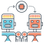 Transfer Learning Icon, AI,robot,transfer learning