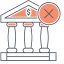 Unbanked Icon, bank,red cross,unbanked