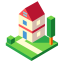 House Garden Icon, house garden,residence,garden
