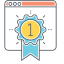Page Rank Badge Icon with Badge and Gear Icon, badge,gear,page rank badge