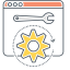 Website Optimization Icon with Browser and Gear Icon, browser,gear,website optimization