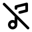 Music Tune Slash Icon, audio,music,mute