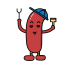 Roasted Sausage Character Icon, character,roasted,sausage
